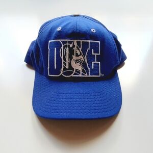 ~Vintage~ 80s/90s Duke Bluedevils Blue Collegiate Hat Cap Fitted 7.5 Made In USA